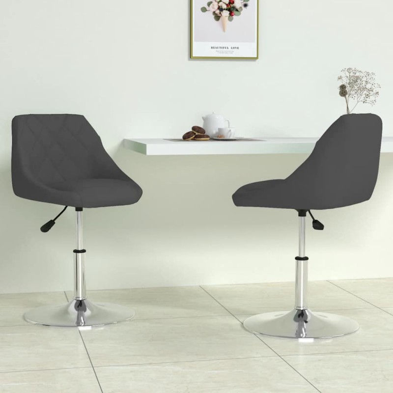 Chaises pivotantes à manger lot de 2 Noir Velours 