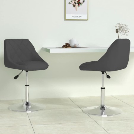 Chaises pivotantes à manger lot de 2 Noir Velours 