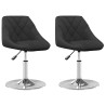 Chaises pivotantes à manger lot de 2 Noir Velours 