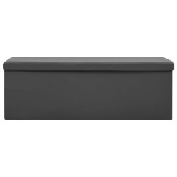 Banc de rangement pliable Gris PVC 