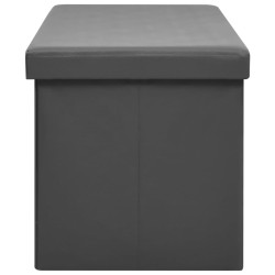 Banc de rangement pliable Gris PVC 