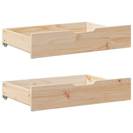 Tiroirs sous le lit avec roulettes 2 pcs 85x55x16 cm pin massif 
