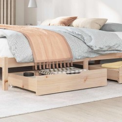 Tiroirs sous le lit avec roulettes 2 pcs 85x55x16 cm pin massif 