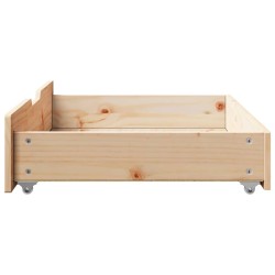 Tiroirs sous le lit avec roulettes 2 pcs 85x55x16 cm pin massif 