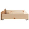 Tiroirs sous le lit avec roulettes 2 pcs 85x55x16 cm pin massif 