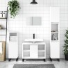 Ensemble de meubles salle de bain 3 pcs blanc bois d'ingénierie 