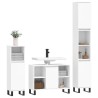Ensemble de meubles salle de bain 3 pcs blanc bois d'ingénierie 