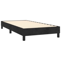 Sommier à lattes de lit avec matelas Noir 100x200 cm Velours 