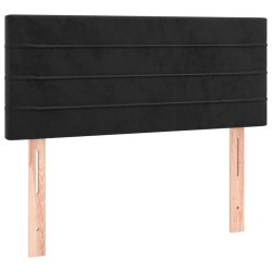 Sommier à lattes de lit avec matelas Noir 100x200 cm Velours 