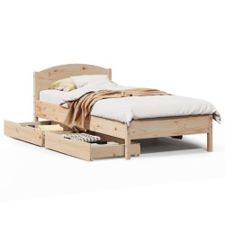 Cadre de lit sans matelas 90x190 cm bois de pin massif 