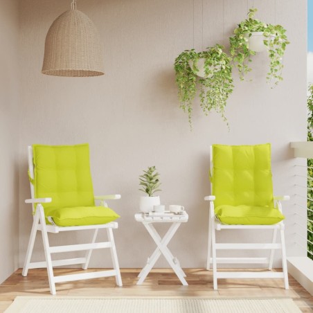 Coussins de chaise à dossier bas lot de 2 vert vif 