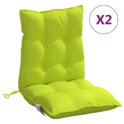 Coussins de chaise à dossier bas lot de 2 vert vif 