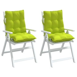 Coussins de chaise à dossier bas lot de 2 vert vif 