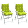 Coussins de chaise à dossier bas lot de 2 vert vif 