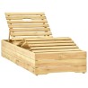 Chaise longue de jardin avec table et coussin Pin imprégné 