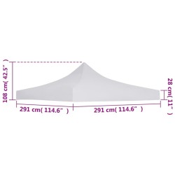 Toit de tente de réception 3 x 3 m Blanc 