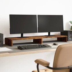 Support de moniteur chêne fumé 100x27x10 cm bois d'ingénierie 