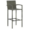 Tabourets de bar lot de 4 gris résine tressée 