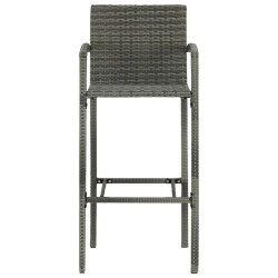 Tabourets de bar lot de 4 gris résine tressée 
