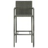 Tabourets de bar lot de 4 gris résine tressée 