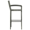 Tabourets de bar lot de 4 gris résine tressée 