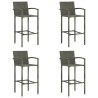Tabourets de bar lot de 4 gris résine tressée 