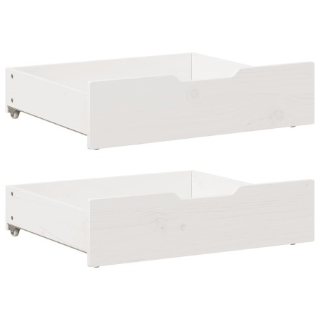 Tiroirs sous le lit 2 pcs blanc 75x55x16 cm bois de pin massif 