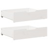 Tiroirs sous le lit 2 pcs blanc 75x55x16 cm bois de pin massif 