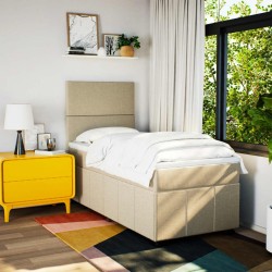 Sommier à lattes de lit avec matelas Crème 80x200 cm Tissu 
