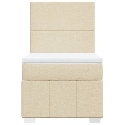 Sommier à lattes de lit avec matelas Crème 80x200 cm Tissu 