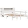 Lit bibliothèque sans matelas blanc 140x190 cm bois pin massif 