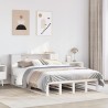 Lit bibliothèque sans matelas blanc 140x200 cm bois massif 