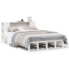 Lit bibliothèque sans matelas blanc 140x200 cm bois massif 