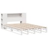 Lit bibliothèque sans matelas blanc 140x200 cm bois massif 
