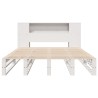 Lit bibliothèque sans matelas blanc 140x200 cm bois massif 