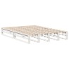 Lit bibliothèque sans matelas blanc 140x200 cm bois massif 