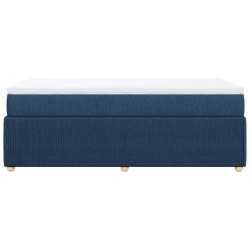 Sommier à lattes de lit avec matelas Bleu 90x190 cm Tissu 