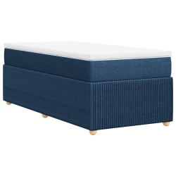 Sommier à lattes de lit avec matelas Bleu 90x190 cm Tissu 