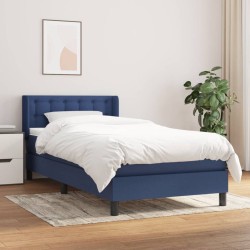 Sommier à lattes de lit avec matelas Bleu 80x200 cm Tissu 