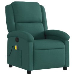 Fauteuil de massage inclinable Vert foncé Tissu 