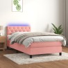 Sommier à lattes de lit avec matelas et LED Rose 80x200 cm 