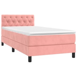 Sommier à lattes de lit avec matelas et LED Rose 80x200 cm 