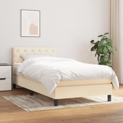 Sommier à lattes de lit avec matelas Crème 80x200 cm Tissu  