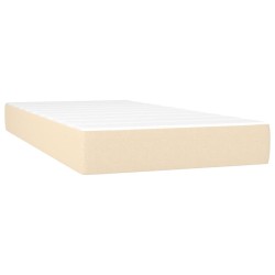 Sommier à lattes de lit avec matelas Crème 80x200 cm Tissu  