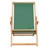 Chaise de plage pliable Bois de teck solide Vert 
