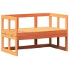 Canapé de jardin extensible cire marron bois massif de pin 