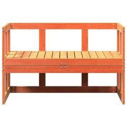 Canapé de jardin extensible cire marron bois massif de pin 