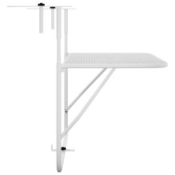 Table de balcon Blanc 60x40 cm Acier 