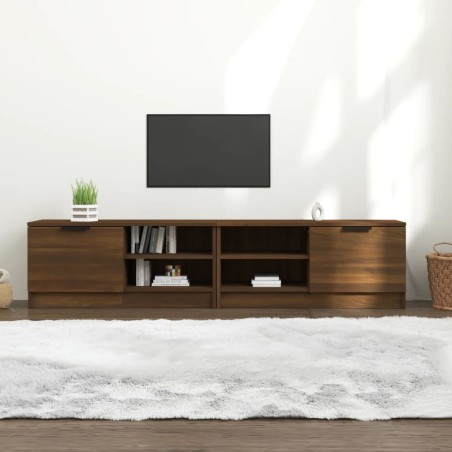 Meuble TV 2 pcs Chêne marron 80x35x36,5 cm Bois d'ingénierie 