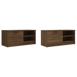 Meuble TV 2 pcs Chêne marron 80x35x36,5 cm Bois d'ingénierie 